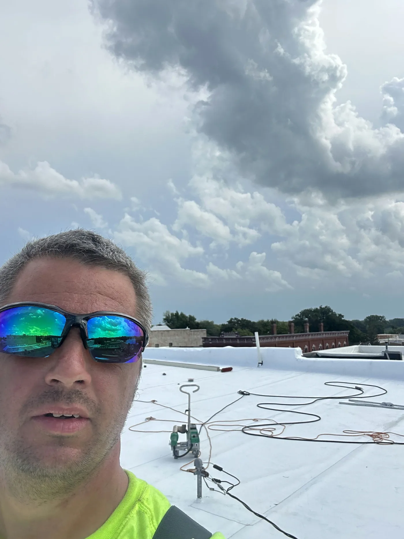 TPO membrane on commercial roof