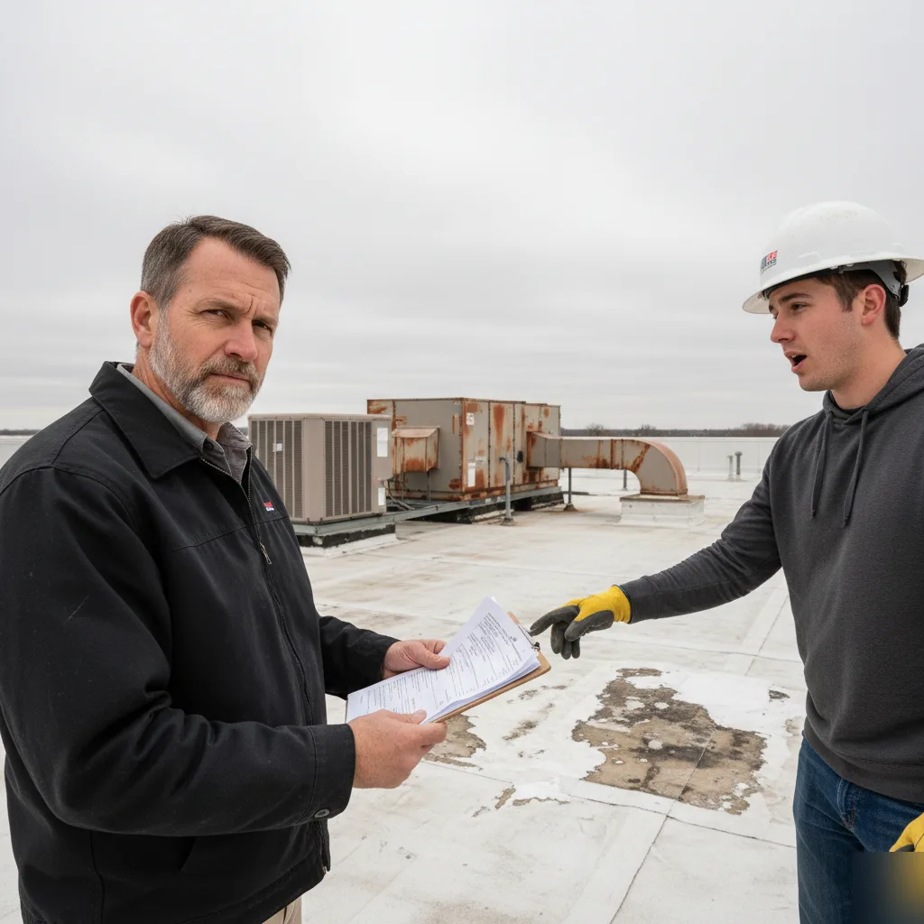 Commercial roofer credential verification checklist in Mason City Iowa