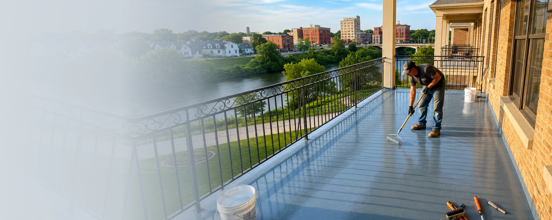Balcony waterproofing in Mason City Iowa