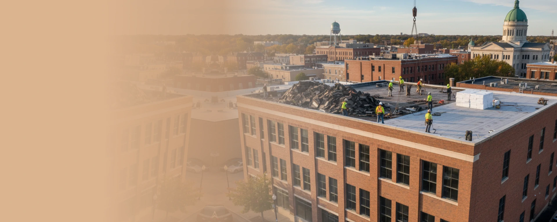 Flat roof replacement in Mason City Iowa