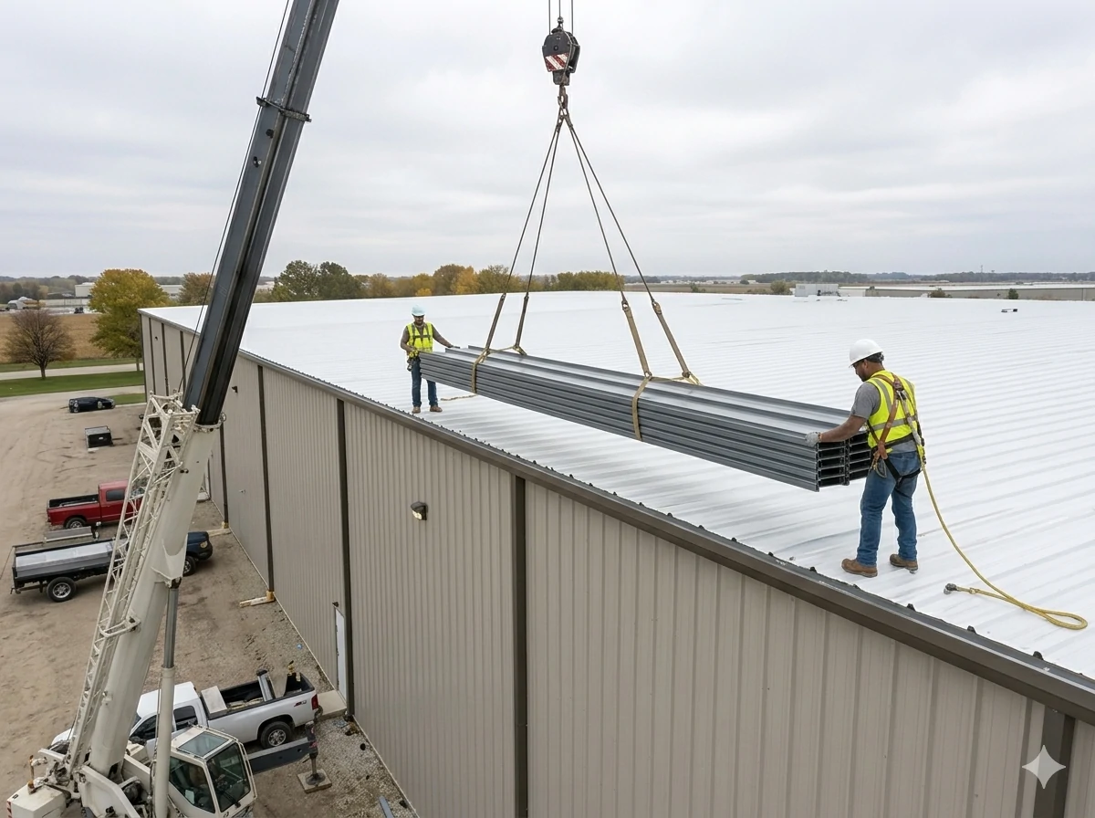 Metal roofing installation in Mason City Iowa