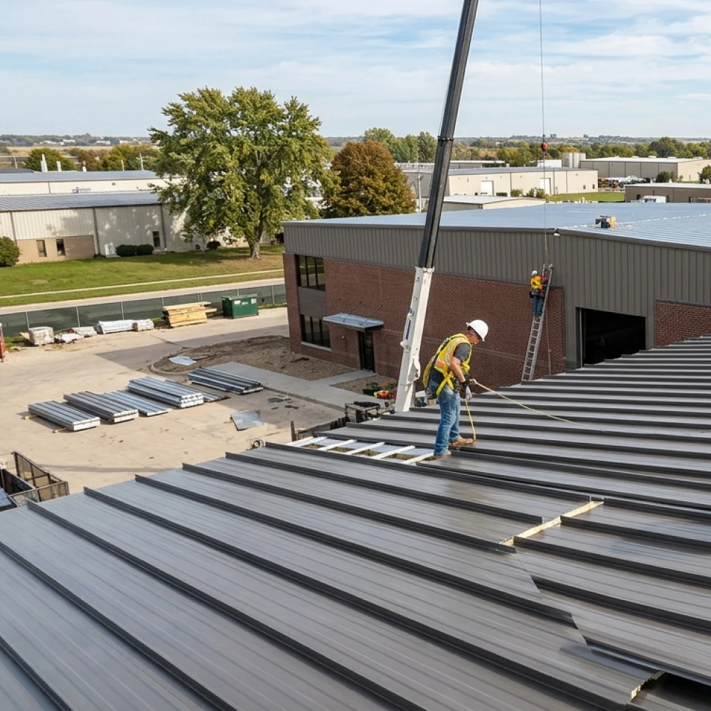 Metal roof installation on Mason City Iowa home