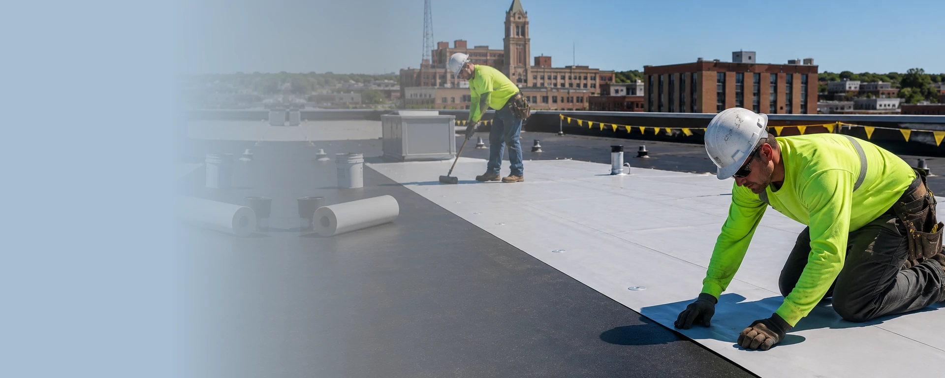 Professional roof installation in progress on Mason City Iowa residential home