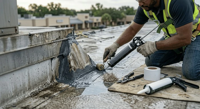 Roof flashing repair to stop leak in Mason City Iowa