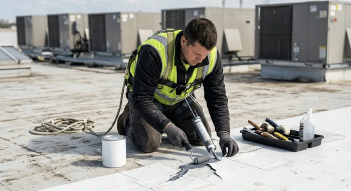 Roof leak repair and flashing work in Mason City Iowa