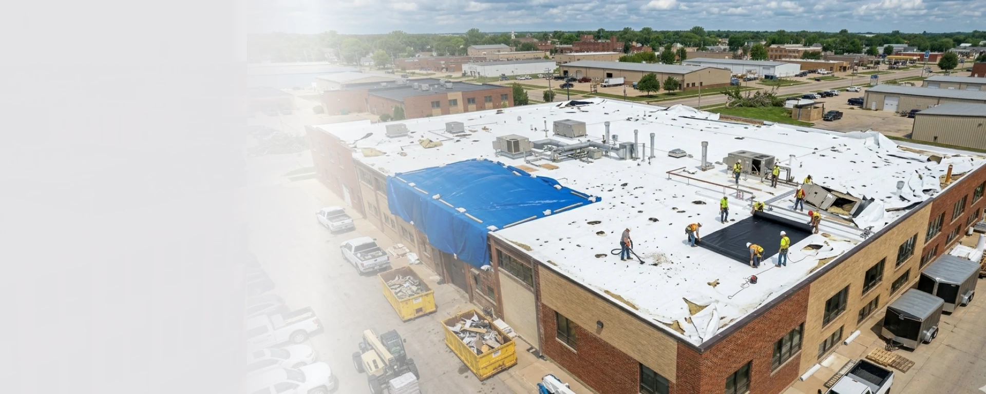 Storm damage roof repair in Mason City Iowa