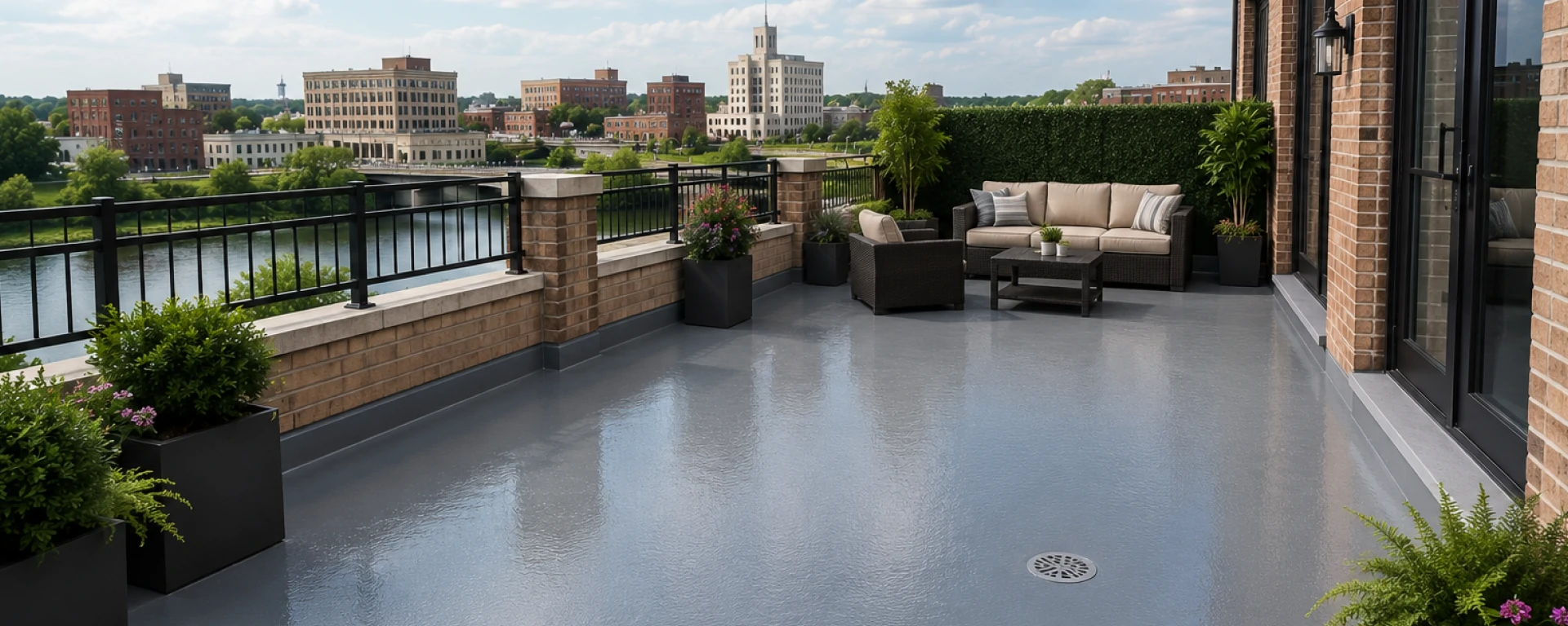Terrace waterproofing in Mason City Iowa
