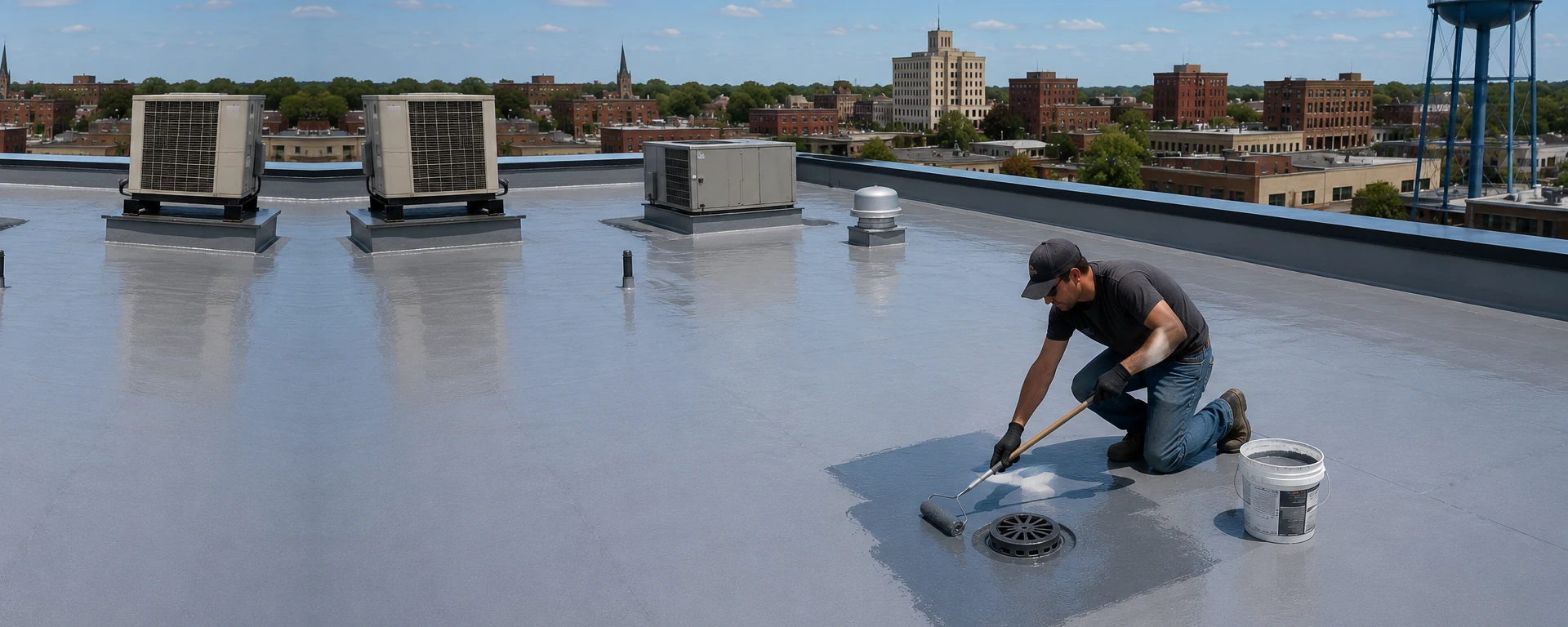 Waterproofing membrane installation in Mason City Iowa