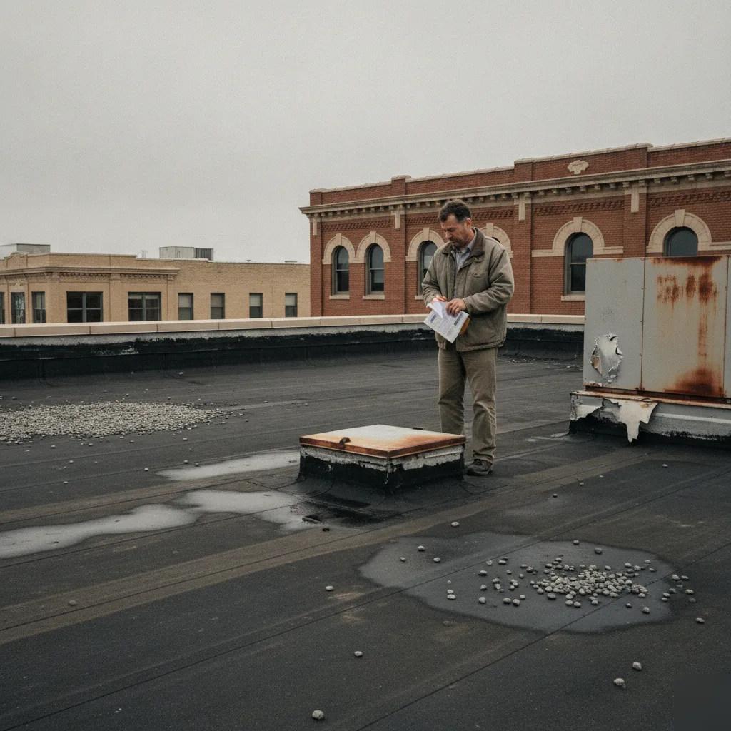 Commercial roof replacement tax deduction paperwork for a Mason City, Iowa business