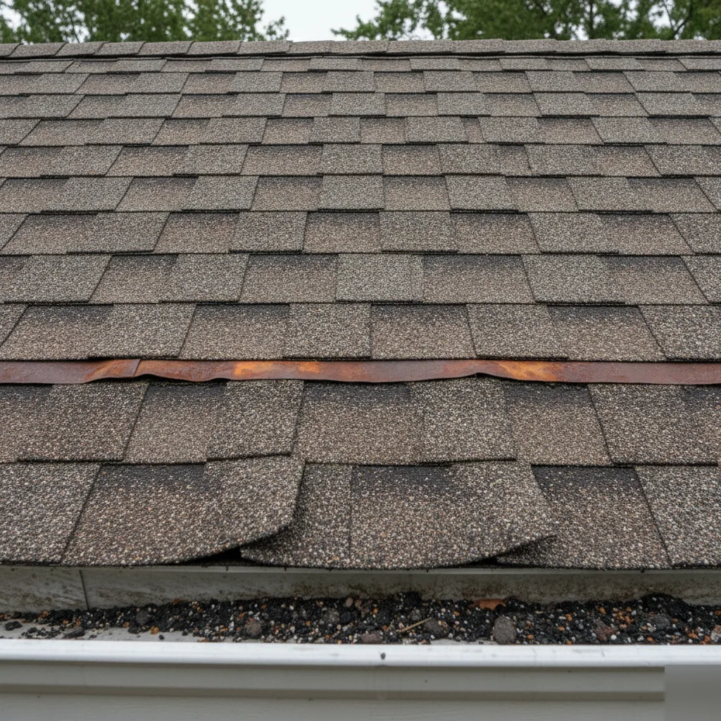 Granule loss and curling shingles signaling the need for roof replacement